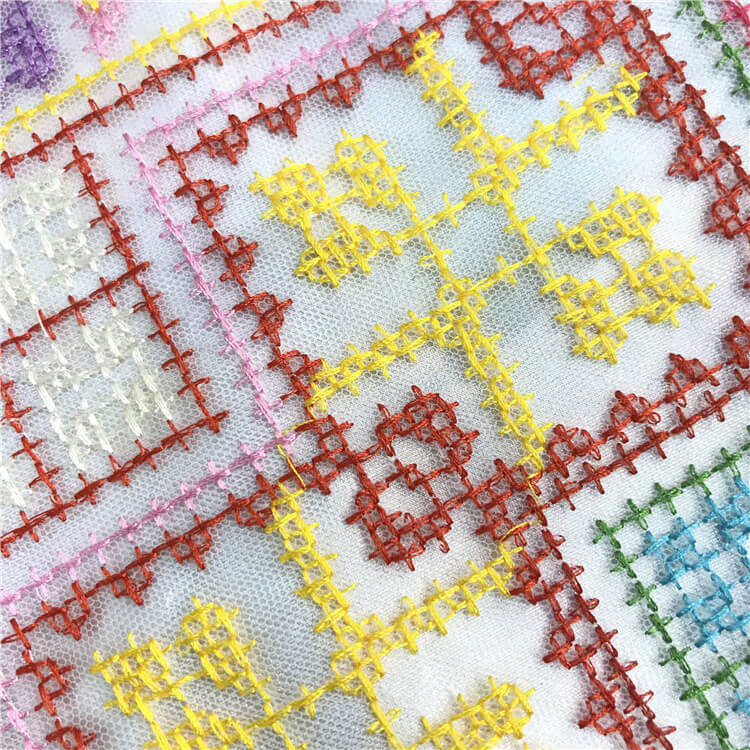Embroidered Fabric Cross Stitch Dress Polyester for Women's Wear Whole 5